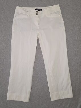 White House Black Market White Cropped Stretch Jeans Size 0